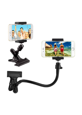 Universal gooseneck phone mount Metal ABS Cell Phone Camera Holder For Tripod
