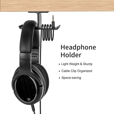 Under Desk Headset Holder Wall Mount Gaming Headset Hook 3M VHB tape